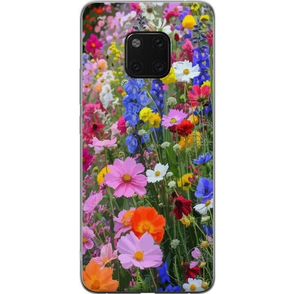 Huawei Mate 20 Pro Gjennomsiktig deksel Blomstrete mobildeksel med sommerlig eng og naturmotiv