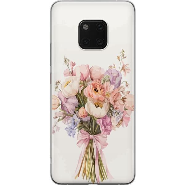 Huawei Mate 20 Pro Gjennomsiktig deksel Mobildeksel med fargerikt blomsterbukett i romantisk stil