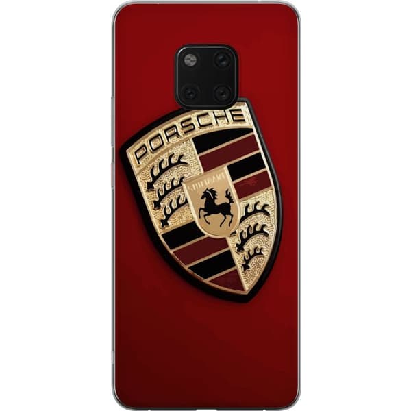 Huawei Mate 20 Pro Gennemsigtig cover Mobil etui med stilfuld Porce-logo i sort og hvid