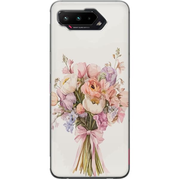 Asus ROG Phone 5 Genomskinligt Skal Mobilskal med färgglad blombukett i romantisk stil
