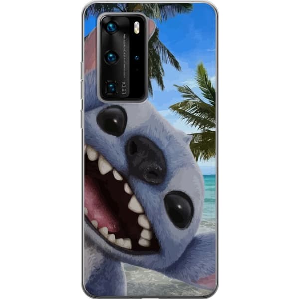 Huawei P40 Pro Genomskinligt Skal Stitch mobilskal med Palmer i söt vänskapsdesign