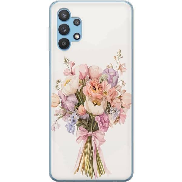 Samsung Galaxy A32 5G Genomskinligt Skal Mobilskal med färgglad blombukett i romantisk stil