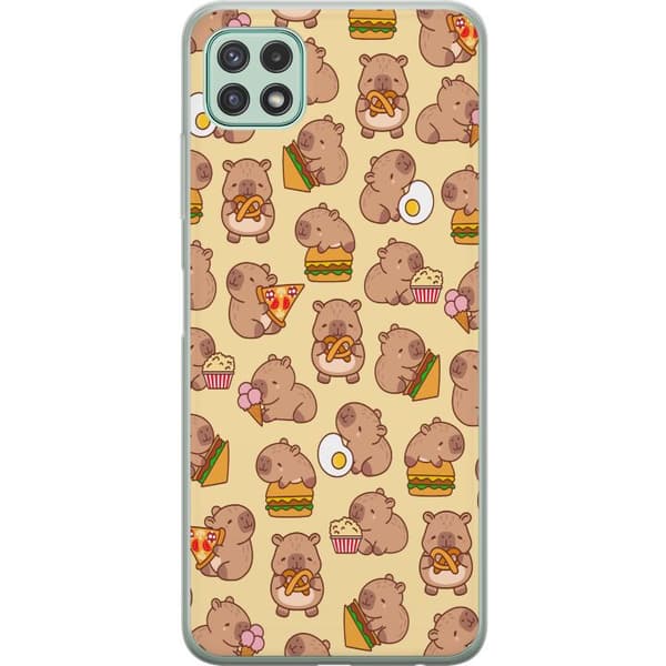 Samsung Galaxy A22 5G Genomskinligt Skal Kawaii capybara mobilskal med flera söta figurer
