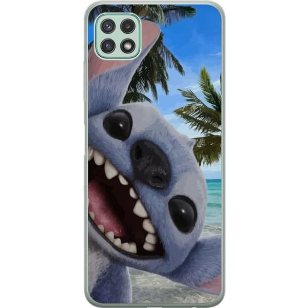 Samsung Galaxy A22 5G Genomskinligt Skal Stitch mobilskal med Palmer i söt vänskapsdesign
