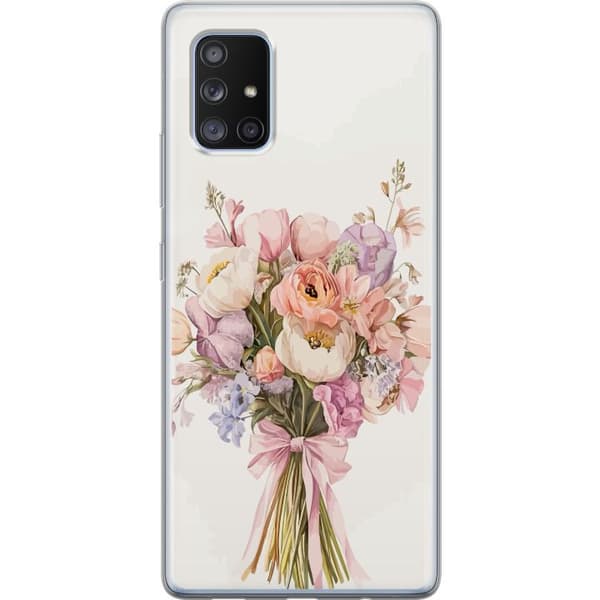 Samsung Galaxy A71 5G Genomskinligt Skal Mobilskal med färgglad blombukett i romantisk stil