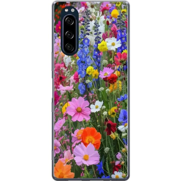 Sony Xperia 5 Genomskinligt Skal Blommigt mobilskal med somrig äng och naturmotiv