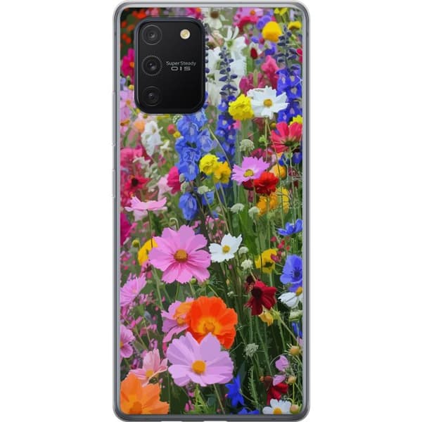 Samsung Galaxy S10 Lite Läpinäkyvä kuori Kukkakuvioinen mobiilikuori kesäisellä niityllä ja luontomaisemalla