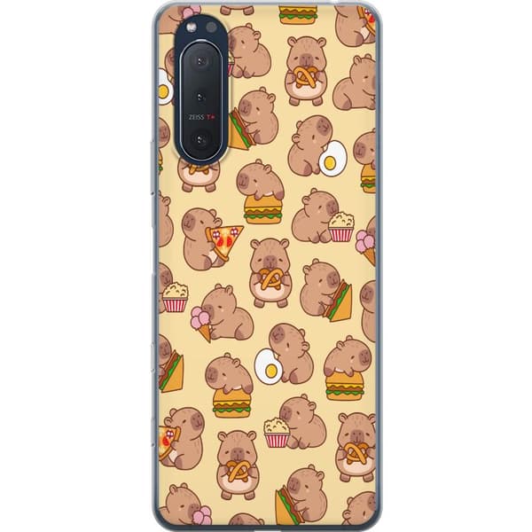 Sony Xperia 5 II Gjennomsiktig deksel Kawaii capybara mobildeksel med flere søte figurer