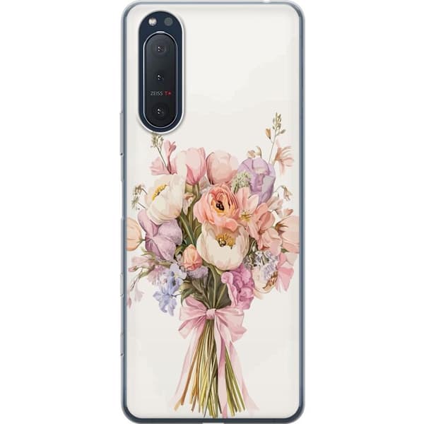 Sony Xperia 5 II Gjennomsiktig deksel Mobildeksel med fargerikt blomsterbukett i romantisk stil