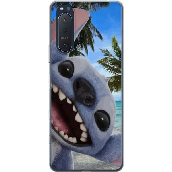 Sony Xperia 5 II Gjennomsiktig deksel Stitch mobildeksel med palmer i søtt vennskapsdesign.