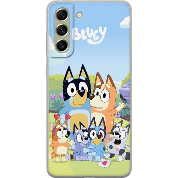 Samsung Galaxy S21 FE 5G Läpinäkyvä kuori Bluey puhelinkotelo koko perheen kanssa värikkäässä suunnittelussa