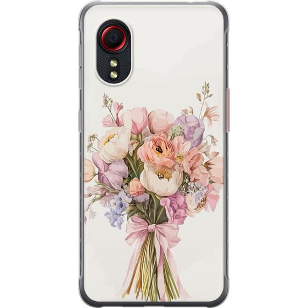 Samsung Galaxy Xcover 5 Gennemsigtig cover Mobilcover med farverig blomsterbuket i romantisk stil