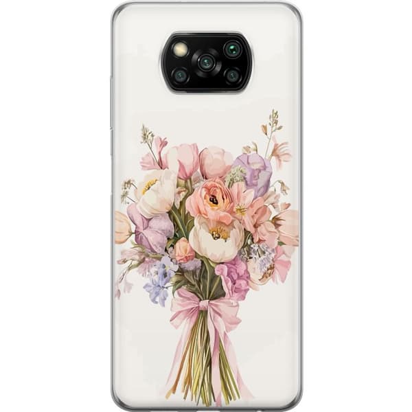 Xiaomi Poco X3 NFC Läpinäkyvä kuori Kännykkäkuori värikkäällä kukkakimpulla romanttisessa tyylissä