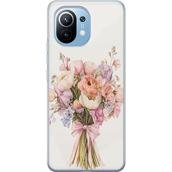 Xiaomi Mi 11 Genomskinligt Skal Mobilskal med färgglad blombukett i romantisk stil