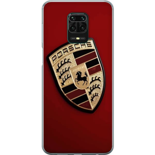 Xiaomi Redmi Note 9 Pro Genomskinligt Skal Mobilskal med stilren Porce logotyp i svartvitt