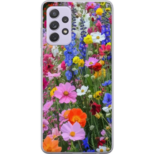 Samsung Galaxy A52s 5G Läpinäkyvä kuori Kukkakuvioinen mobiilikuori kesäisellä niityllä ja luontomaisemalla
