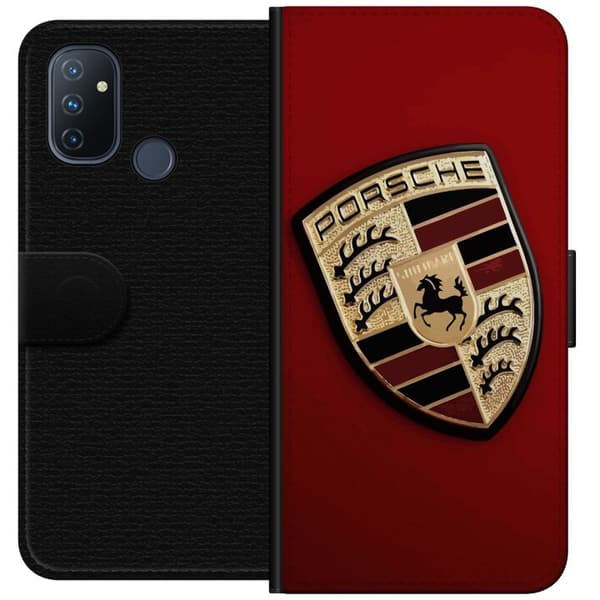 OnePlus Nord N100 Lommeboketui Mobilt deksel med stilig Porce-logo i svart og hvitt