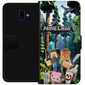 Miniatyrbillede 1 af 3: Samsung Galaxy J6+ Tegnebogsetui Minecraft mobiltelefon dækning med skov og pixel karakterer