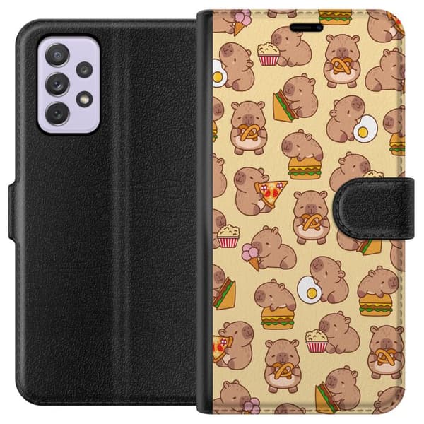 Samsung Galaxy A52s 5G Plånboksfodral Kawaii capybara mobilskal med flera söta figurer