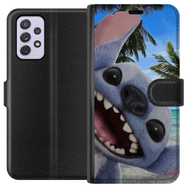 Samsung Galaxy A52s 5G Tegnebogsetui Stitch-telefonetaske med palmer i sødt venskabsdesign.
