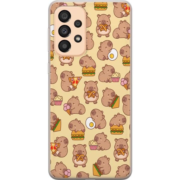 Samsung Galaxy A33 5G Gjennomsiktig deksel Kawaii capybara mobildeksel med flere søte figurer