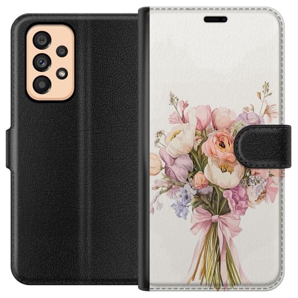 Samsung Galaxy A53 5G Tegnebogsetui Mobilcover med farverig blomsterbuket i romantisk stil