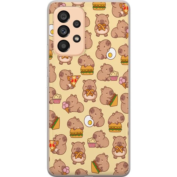 Samsung Galaxy A53 5G Genomskinligt Skal Kawaii capybara mobilskal med flera söta figurer