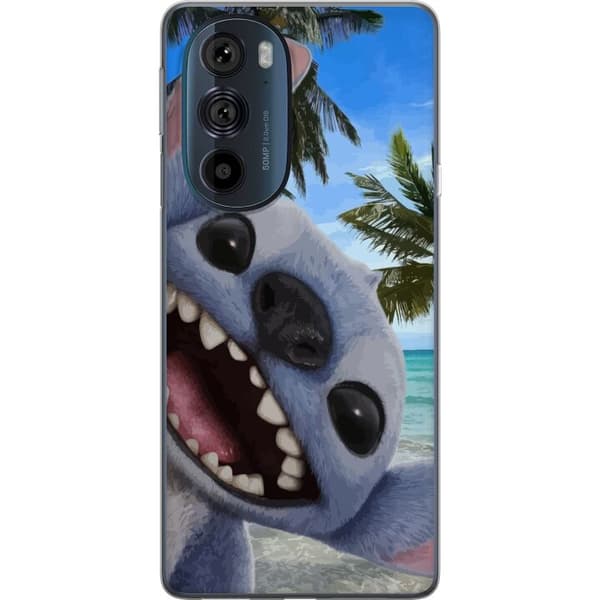 Motorola Edge 30 Pro Gennemsigtig cover Stitch-telefonetaske med palmer i sødt venskabsdesign.