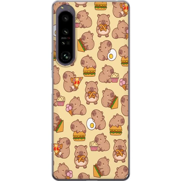 Sony Xperia 1 IV Genomskinligt Skal Kawaii capybara mobilskal med flera söta figurer