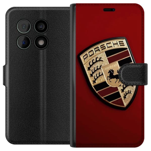 OnePlus 10 Pro Plånboksfodral Mobilskal med stilren Porce logotyp i svartvitt