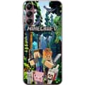 Miniatyrbillede 1 af 3: Samsung Galaxy A14 5G Gennemsigtig cover Minecraft mobiltelefon dækning med skov og pixel karakterer