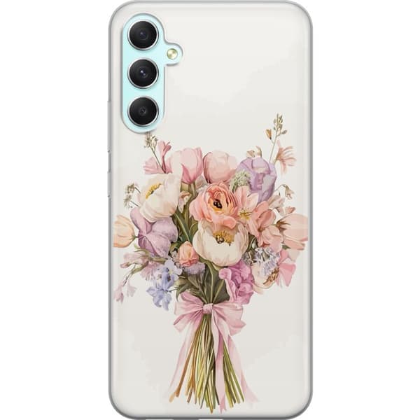 Samsung Galaxy A34 Genomskinligt Skal Mobilskal med färgglad blombukett i romantisk stil