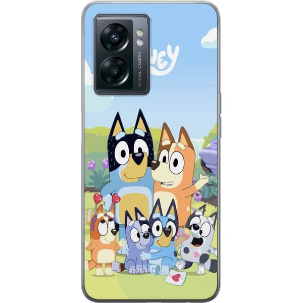 OnePlus Nord N300 Gennemsigtig cover Bluey mobilcover med hele familien i farverigt design
