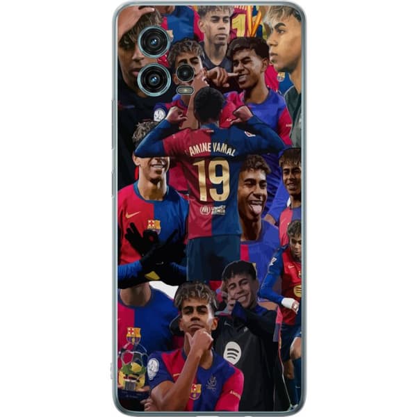 Motorola Moto G72 Gennemsigtig cover Lamine Yamal mobilcover til fodboldfans