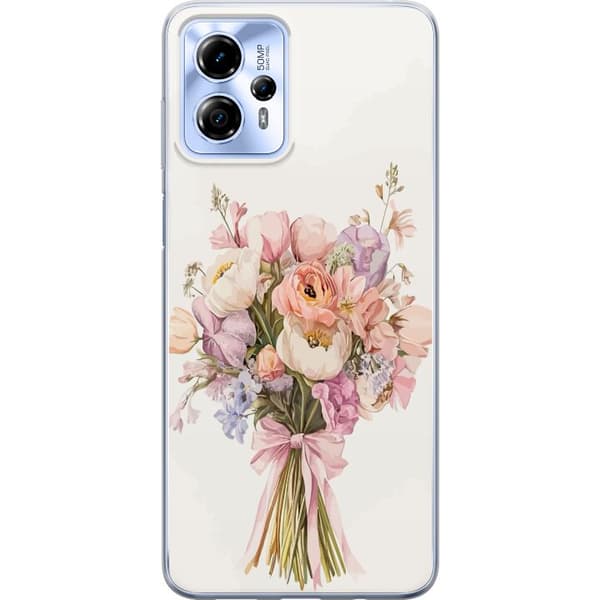 Motorola Moto G13 Genomskinligt Skal Mobilskal med färgglad blombukett i romantisk stil