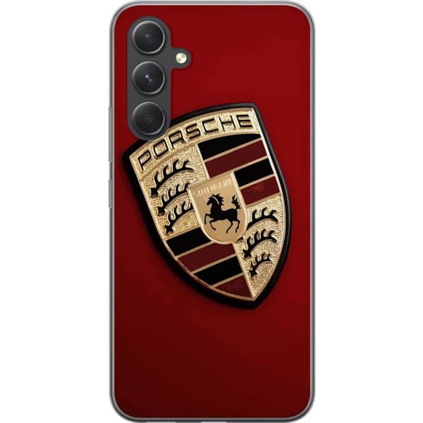 Samsung Galaxy S24+ Genomskinligt Skal Mobilskal med stilren Porce logotyp i svartvitt