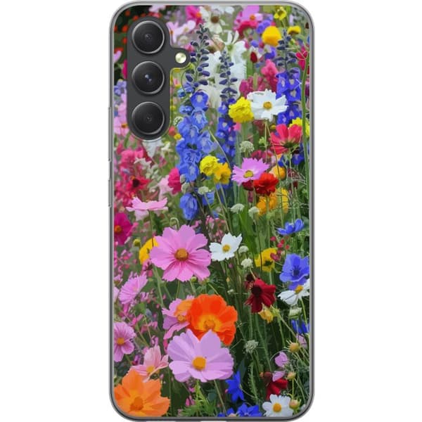 Samsung Galaxy S24+ Genomskinligt Skal Blommigt mobilskal med somrig äng och naturmotiv