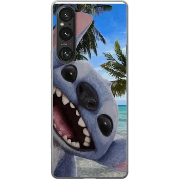 Sony Xperia 1 VI Gjennomsiktig deksel Stitch mobildeksel med palmer i søtt vennskapsdesign.