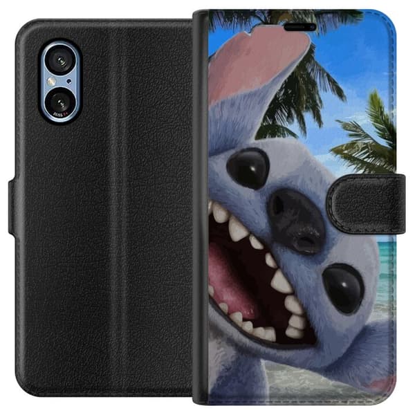 Sony Xperia 10 VI Plånboksfodral Stitch mobilskal med Palmer i söt vänskapsdesign
