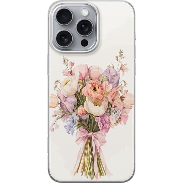 Apple iPhone 16 Pro Max Genomskinligt Skal Mobilskal med färgglad blombukett i romantisk stil