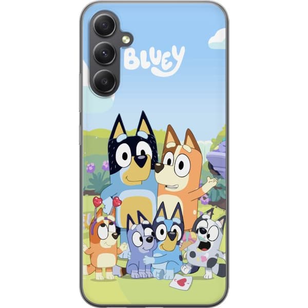 Samsung Galaxy A16 5G Gennemsigtig cover Bluey mobilcover med hele familien i farverigt design
