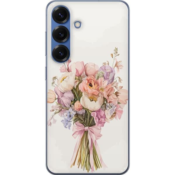 Samsung Galaxy S25+ Genomskinligt Skal Mobilskal med färgglad blombukett i romantisk stil