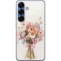 Miniatyrbild 1 av 3: Samsung Galaxy S25+ Genomskinligt Skal Mobilskal med färgglad blombukett i romantisk stil