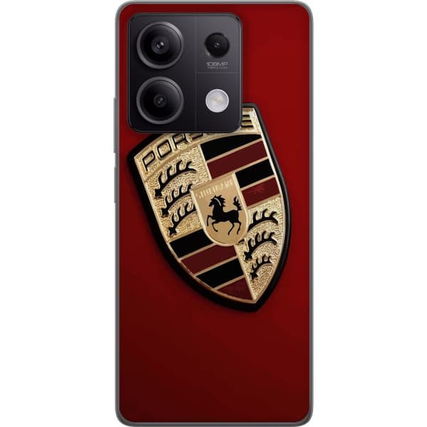 Xiaomi Redmi Note 13 Pro Gennemsigtig cover Mobil etui med stilfuld Porce-logo i sort og hvid