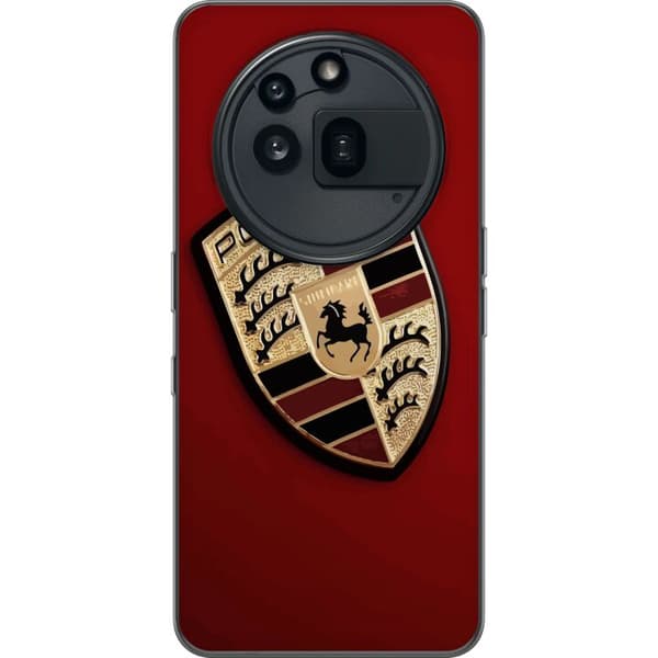 Nothing Phone (3a) Pro Gennemsigtig cover Mobil etui med stilfuld Porce-logo i sort og hvid