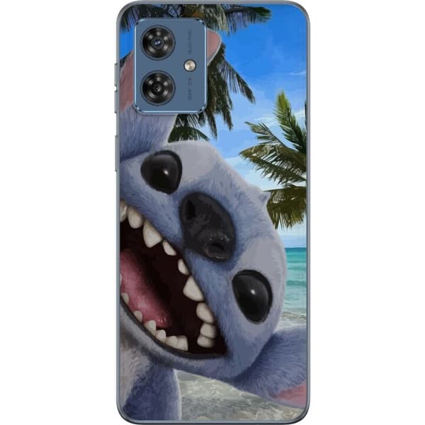 Motorola Moto G54 Gennemsigtig cover Stitch-telefonetaske med palmer i sødt venskabsdesign.