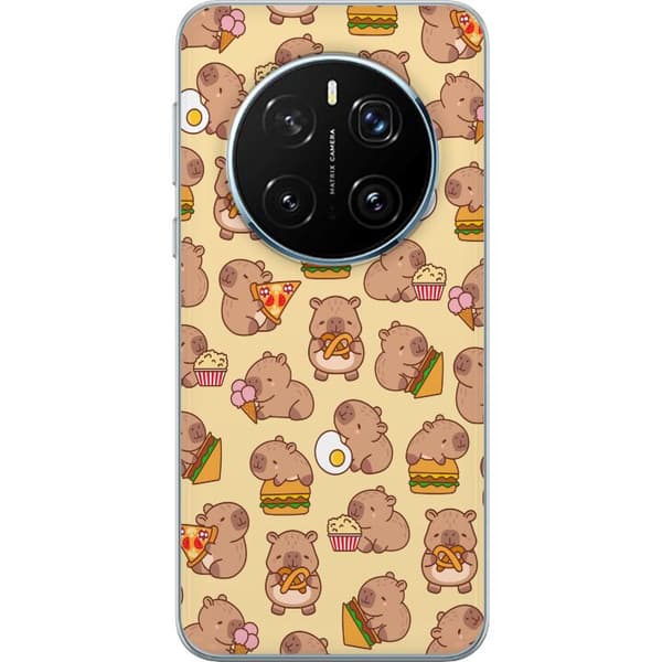 Honor Magic7 Pro Gennemsigtig cover Kawaii capybara mobilcover med flere søde figurer