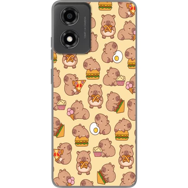 Motorola Moto E14 Läpinäkyvä kuori Kawaii capybara puhelinkotelo useilla söpöillä hahmoilla