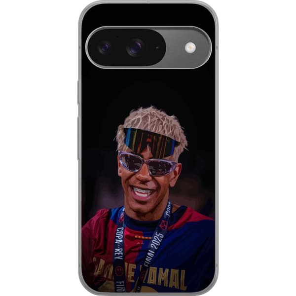 Google Pixel 9 Pro Gjennomsiktig deksel Lamine Yamal mobildeksel i stilrent sportsdesign