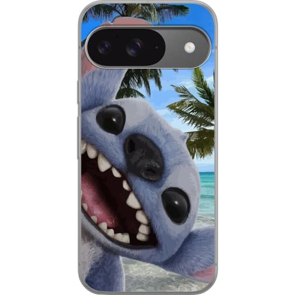 Google Pixel 9 Pro Genomskinligt Skal Stitch mobilskal med Palmer i söt vänskapsdesign